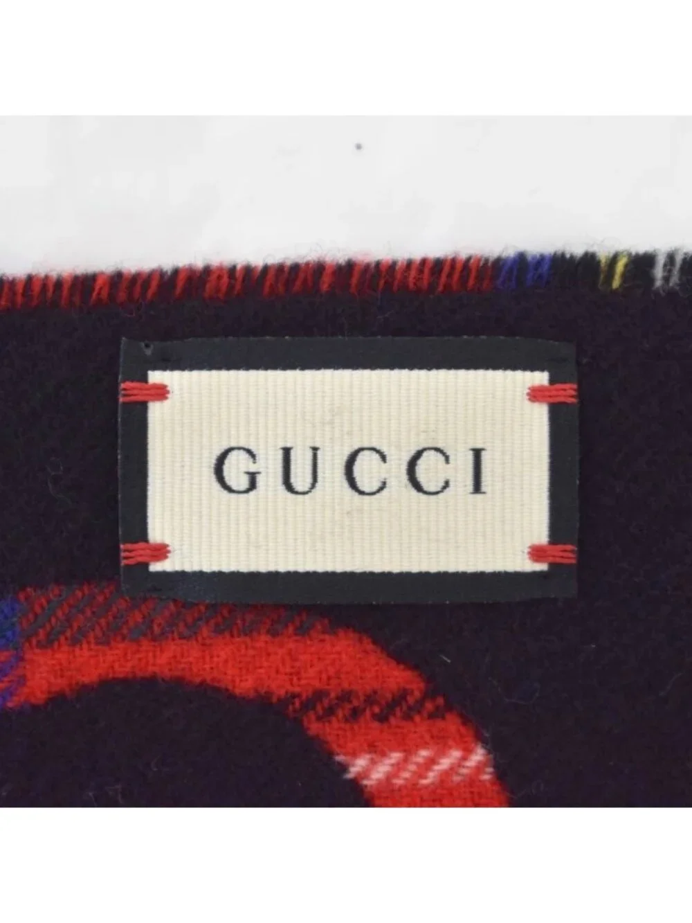 Gucci Scarf Shawl Check Wool Cashmere Blend 35 20